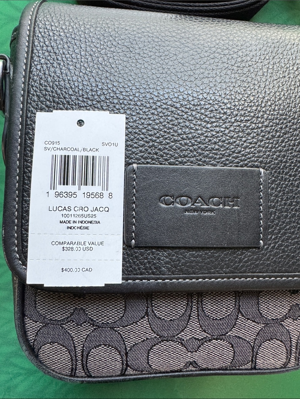 😎Coach Black 🖤Leather and Brown Signature Canvas Crossbody🖤 - Picture 16 of 17
